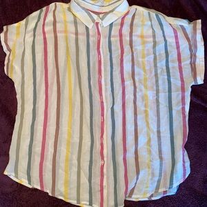 colorful striped button up